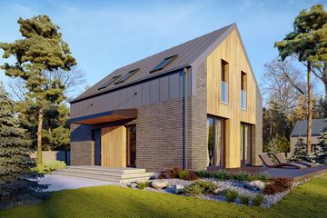  Projekt domu Helen drewniana (BSE1271) - projekt domu parterowego z poddaszem - Zdjęcie 4