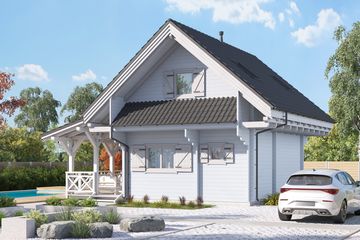  Projekt domu Jutrzenka 2 z jaskółką (KDX1029) - projekt domu parterowego z poddaszem - Zdjęcie 2