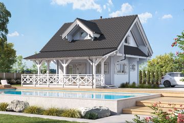  Projekt domu Jutrzenka 2 z jaskółką (KDX1029) - projekt domu parterowego z poddaszem - Zdjęcie 8