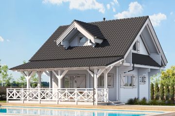  Projekt domu Jutrzenka 2 z jaskółką (KDX1029) - projekt domu parterowego z poddaszem - Zdjęcie 1