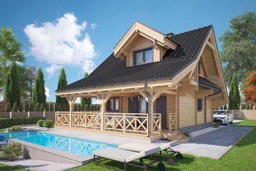  Projekt domu Jutrzenka 2 z gospodarczym (KDX1030) - projekt domu parterowego z poddaszem - Zdjęcie 2