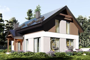  Projekt domu uA450 (WCB1581) - projekt domu parterowego z poddaszem - Zdjęcie 1