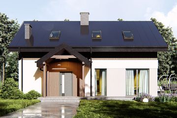  Projekt domu uA450 (WCB1581) - projekt domu parterowego z poddaszem - Zdjęcie 2