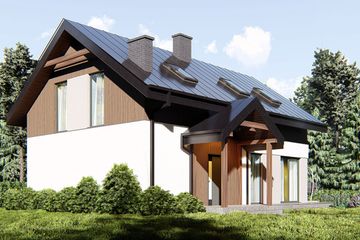  Projekt domu uA450 (WCB1581) - projekt domu parterowego z poddaszem - Zdjęcie 4