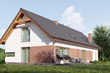  Projekt domu uA76v11 (WCB1584) - projekt domu parterowego z poddaszem - Zdjęcie 3