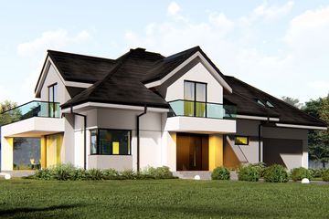  Projekt domu uA380 (WCB1588) - projekt domu parterowego z poddaszem - Zdjęcie 2