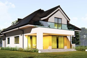  Projekt domu uA380 (WCB1588) - projekt domu parterowego z poddaszem - Zdjęcie 3