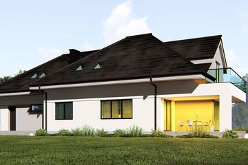  Projekt domu uA380 (WCB1588) - projekt domu parterowego z poddaszem - Zdjęcie 4