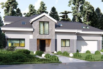Projekt domu uA389 - parterowy z poddaszem dom o powierzchni 236,10 m², dach kopertowy - ujęcie 2
