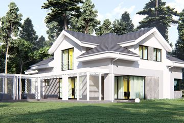Projekt domu uA389 - parterowy z poddaszem dom o powierzchni 236,10 m², dach kopertowy - ujęcie 3