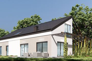  Projekt domu uA387 (WCB1596) - projekt domu parterowego z poddaszem - Zdjęcie 3