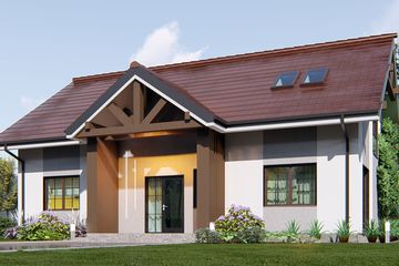  Projekt domu uA418 (WCB1599) - projekt domu parterowego z poddaszem - Zdjęcie 1