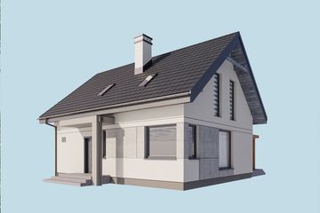 Projekt domu Samos szkielet drewniany - parterowy z poddaszem dom o powierzchni 103,94 m², dach dwuspadowy - ujęcie 5