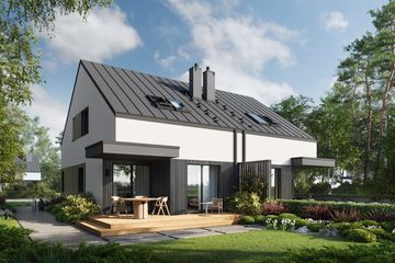  Projekt domu Eco 51 - bliźniak (WOZ1076) - projekt domu parterowego z poddaszem - Zdjęcie 5