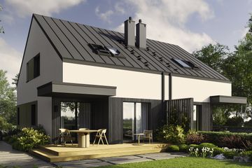  Projekt domu Eco 51 - bliźniak (WOZ1076) - projekt domu parterowego z poddaszem - Zdjęcie 1