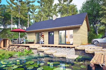  Projekt domu letniskowego Opieńka bez garażu [B1] (WRF2466) - projekt domu letniskowego parterowego - Zdjęcie 1