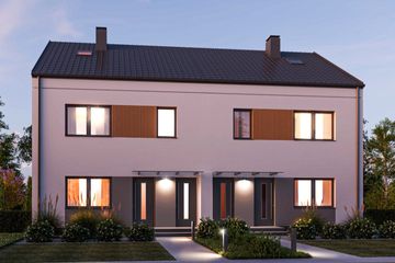  Projekt domu D424A - zabudowa bliźniacza - segmenty dwulokalowe (WAI1515) - projekt domu z pełnym piętrem - Zdjęcie 1