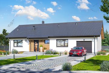  Projekt domu Tracja 12 (WOE1208) - projekt domu parterowego - Zdjęcie 2