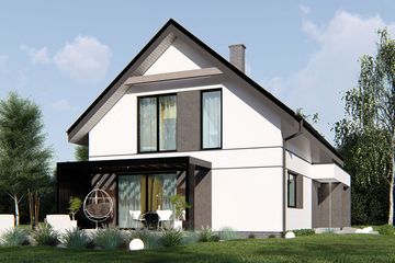  Projekt domu uA447 (WCB1602) - projekt domu parterowego z poddaszem - Zdjęcie 2