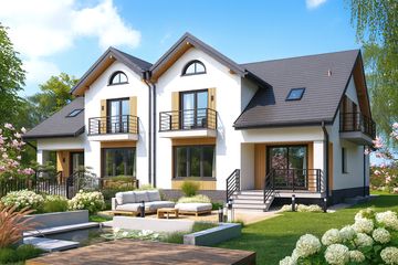  Projekt domu APS 049 dwulokalowy (LUA1669) - projekt domu parterowego z poddaszem - Zdjęcie 1