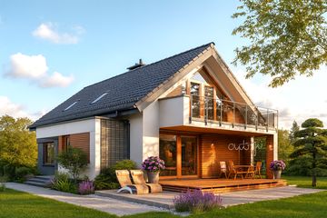  Projekt domu Domidea 50d40 w4 (WAC1132) - projekt domu parterowego z poddaszem - Zdjęcie 4