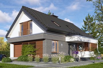  Projekt domu Domidea 50d40 w4 (WAC1132) - projekt domu parterowego z poddaszem - Zdjęcie 1