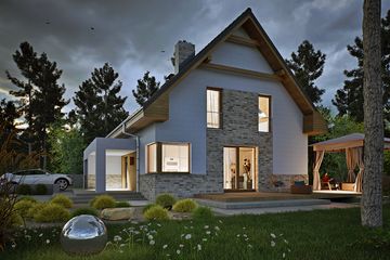  Projekt domu Karla z garażem 1-st. [A] (WRF2469) - projekt domu parterowego - Zdjęcie 3