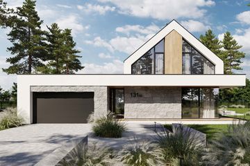  Projekt domu HomeKoncept 131 G2 (KRX1283) - projekt domu parterowego z poddaszem - Zdjęcie 1