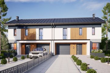  Projekt domu Gaja z garażem 1-st. bliźniak [A-BL] (WRF2481) - projekt domu z pełnym piętrem - Zdjęcie 1