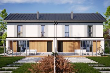  Projekt domu Gaja z garażem 1-st. bliźniak [A-BL] (WRF2481) - projekt domu z pełnym piętrem - Zdjęcie 2