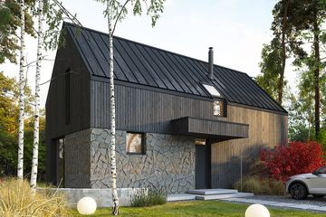  Projekt domu Nordic P70 1 (WAW1189) - projekt domu parterowego z poddaszem - Zdjęcie 1