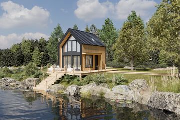  Projekt domu Stodoła mini drewniana (KDX1033) - projekt domu parterowego z poddaszem - Zdjęcie 2