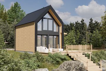  Projekt domu Stodoła mini drewniana (KDX1033) - projekt domu parterowego z poddaszem - Zdjęcie 3