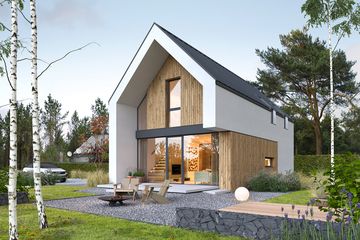  Projekt domu Nordic P70 2 (WAW1190) - projekt domu parterowego z poddaszem - Zdjęcie 3