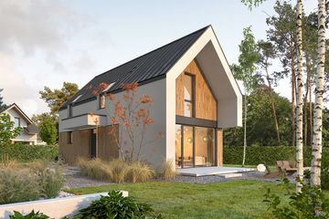  Projekt domu Nordic P70 2 (WAW1190) - projekt domu parterowego z poddaszem - Zdjęcie 2