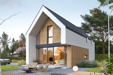  Projekt domu Nordic P70 2 (WAW1190) - projekt domu parterowego z poddaszem - Zdjęcie 1