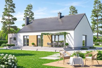 Projekt domu Mokka 20 modern plus 2 - parterowy dom o powierzchni 110,96 m², dach dwuspadowy - ujęcie 2