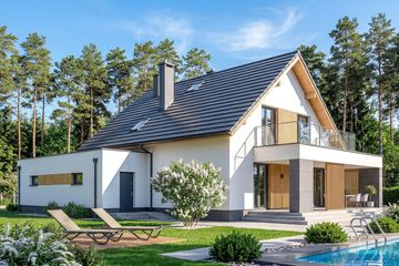 Projekt domu Perfetto 2 - parterowy z poddaszem dom o powierzchni 139,15 m², dach dwuspadowy - ujęcie 3