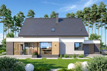 Projekt domu Perfetto 2 - parterowy z poddaszem dom o powierzchni 139,15 m², dach dwuspadowy - ujęcie 4