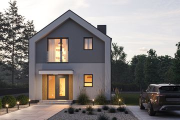 Projekt domu D427 - parterowy z poddaszem dom o powierzchni 91,59 m², dach dwuspadowy - ujęcie 3