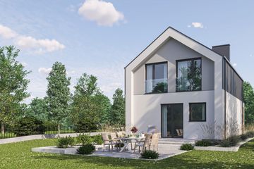 Projekt domu D427 - z garażem - parterowy z poddaszem dom o powierzchni 91,59 m², dach dwuspadowy - ujęcie 3