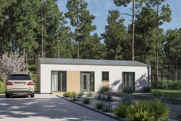 Projekt domu DM3 - wersja drewniana - parterowy dom o powierzchni 63,64 m², dach dwuspadowy - ujęcie 4