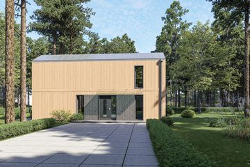  Projekt domu letniskowego DM4 - wersja drewniana (WAI1527) - projekt domu letniskowego parterowego z poddaszem - Zdjęcie 4