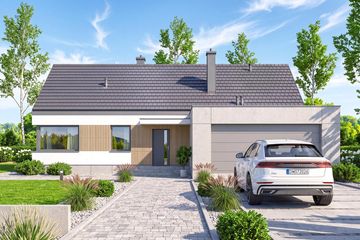 Projekt domu Mokka 18 modern plus - parterowy dom o powierzchni 120 m², dach dwuspadowy - ujęcie 2