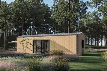  Projekt domu letniskowego DM8 - wersja drewniana (WAI1532) - projekt domu letniskowego parterowego - Zdjęcie 2