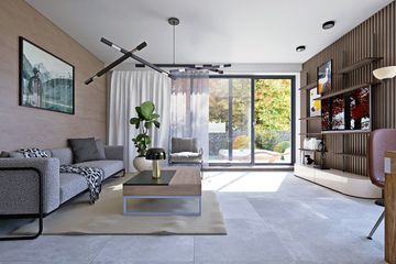 Projekt domu Hazi z garażem 1-st. [A] - parterowy z poddaszem dom o powierzchni 123,80 m², dach dwuspadowy - ujęcie 5