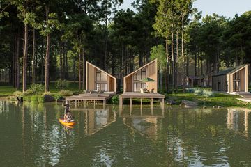 Projekt domu D433 - wersja drewniana - parterowy z poddaszem dom o powierzchni 80,55 m², dach jednospadowy - ujęcie 4