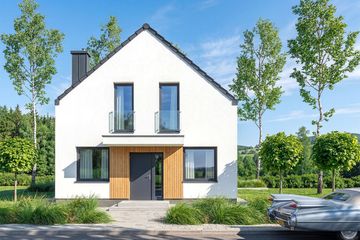 Projekt domu Lungo 4 mini modern - parterowy z poddaszem dom o powierzchni 84,64 m², dach dwuspadowy - ujęcie 3