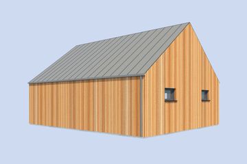 Projekt budynku gospodarczego G359A budynek gospodarczy - parterowy dom o powierzchni 52,99 m², dach dwuspadowy - ujęcie 3