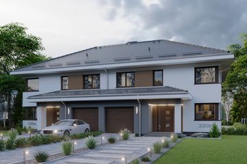  Projekt domu APS 330 wariant 2 dwulokalowy ECO (LUA1661) - projekt domu z pełnym piętrem - Zdjęcie 3